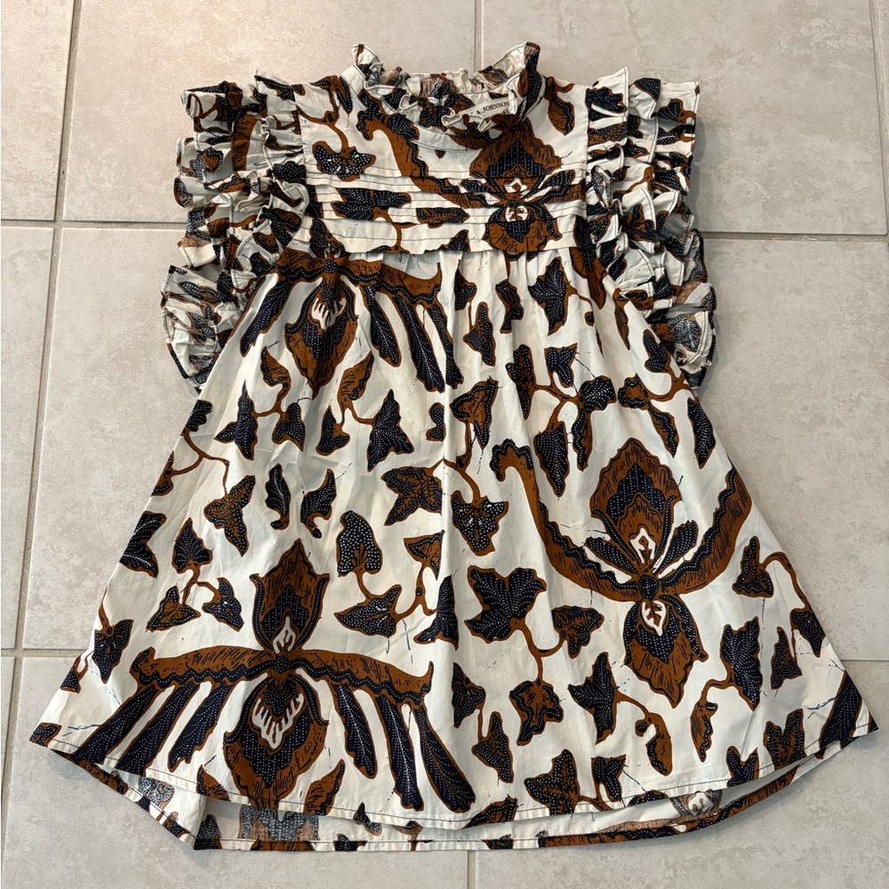 Ulla Johnson Batik print cotton Ruffle Top